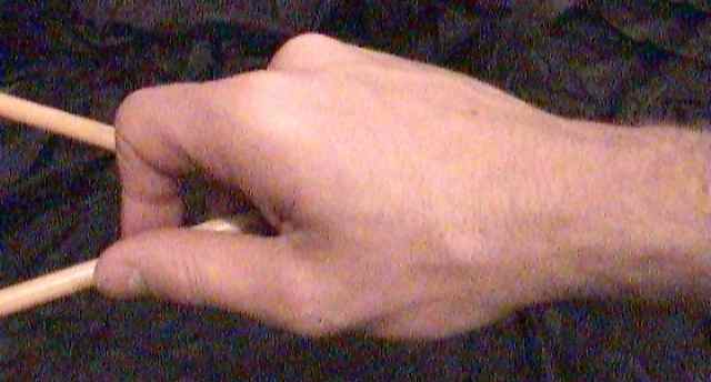 knuckle on mallet from above